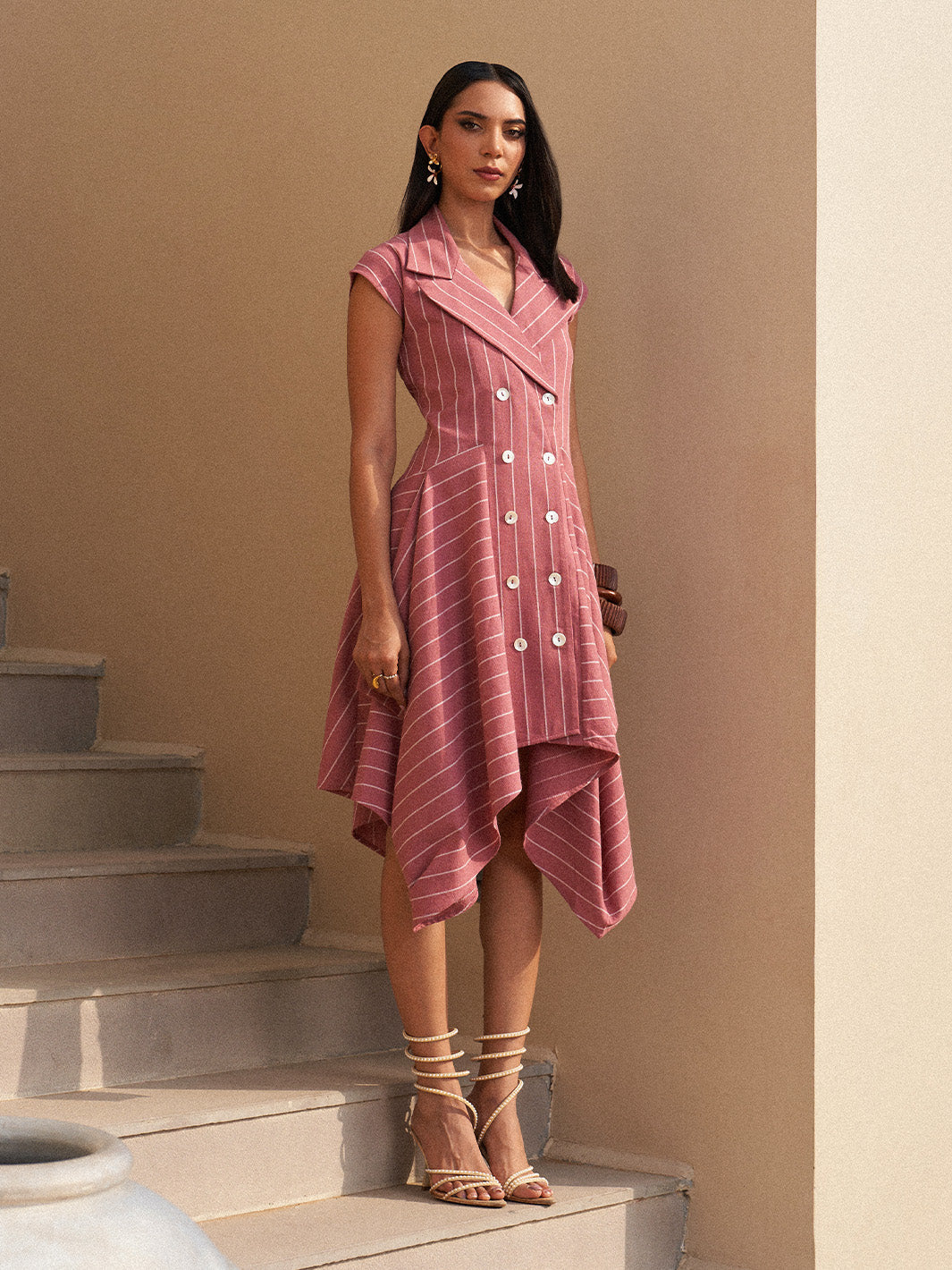 Sandstone Stripe Midi Dress