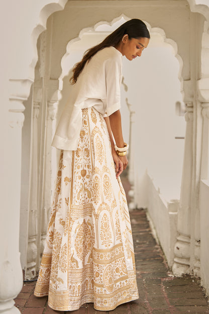 BENARES SILK BROCADE MAXI SKIRT