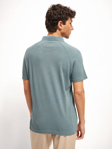 Self Design Polo Neck T-shirt POL-LOKE-BL