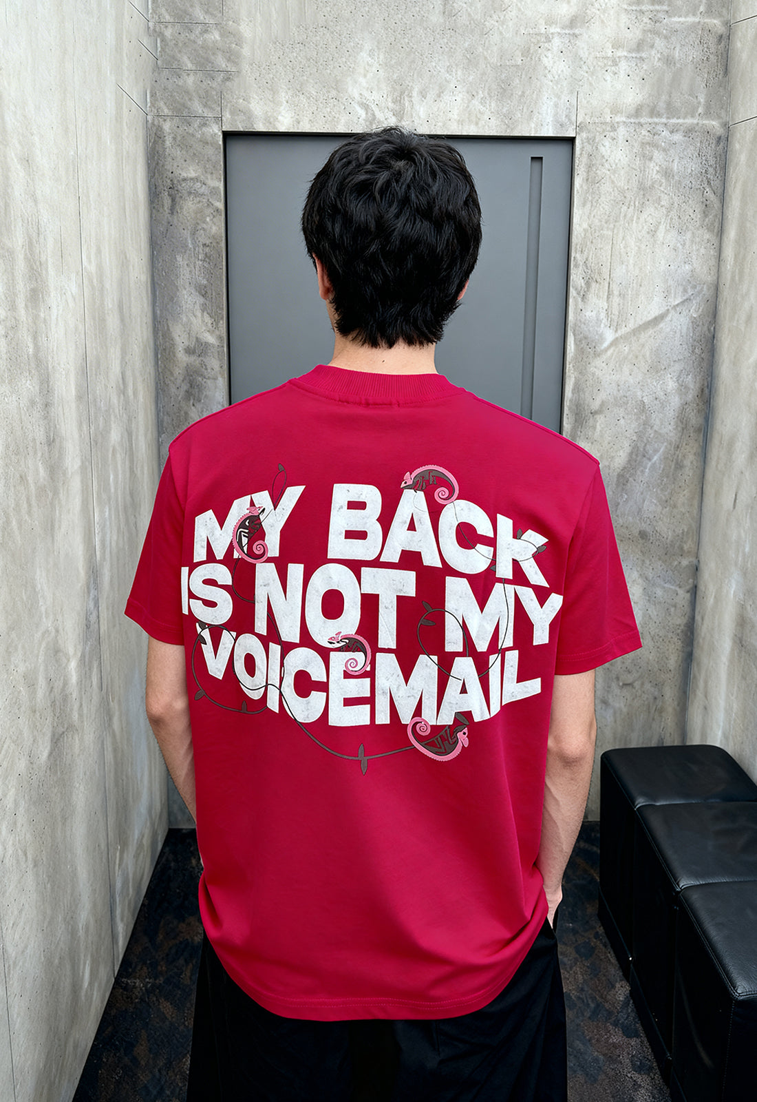 Voice Mail Hot Pink Heavyweight-Oversized T-Shirt