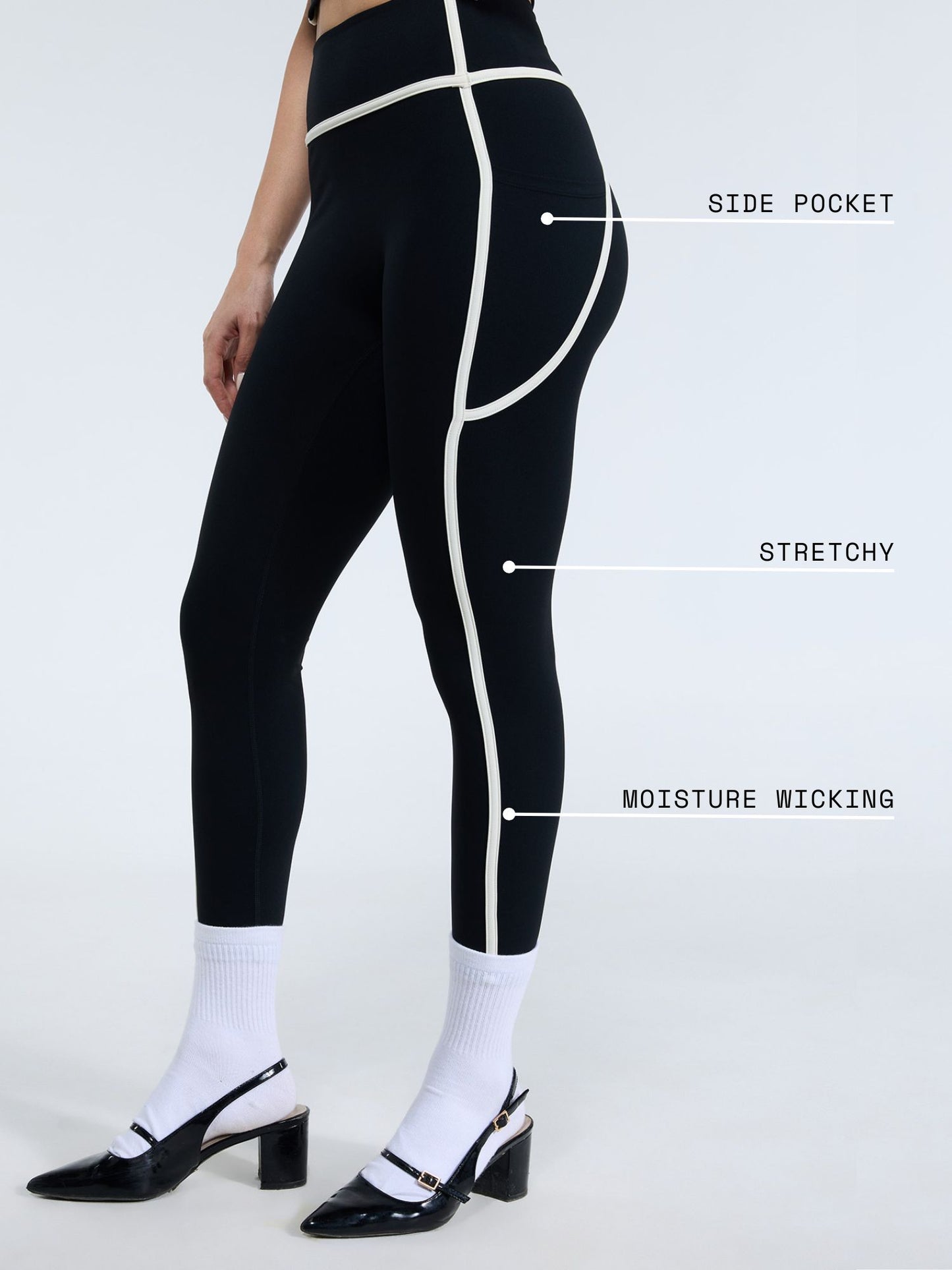 Black Aerial Contrast Leggings