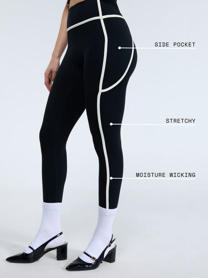 Black Aerial Contrast Leggings