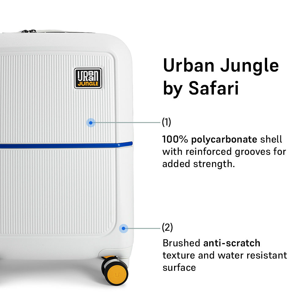 Caliber Cabin Hard Luggage -Ivory White-Cabin | Urban Jungle at Broadway