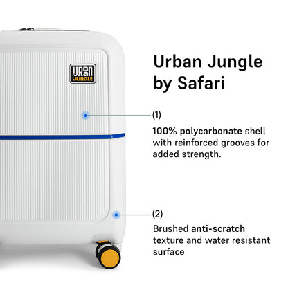Caliber Cabin Hard Luggage -Ivory White-Cabin | Urban Jungle at Broadway