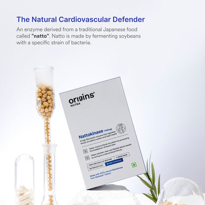 Origins Nutra Nattokinase | Promote Heart Health, Natural Blood Thinner, Control High Blood Pressure | Nattokinase |GMP Certified | For Men & Women | 28 Capsules.