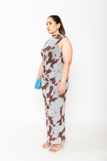 Contemponari-Molted Mood Dress-Blue