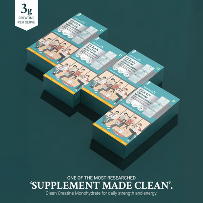 Clean Creatine Monohydrate Powder, Citrus Flavor, 30 Sachets | 3g Creatine per Sachet