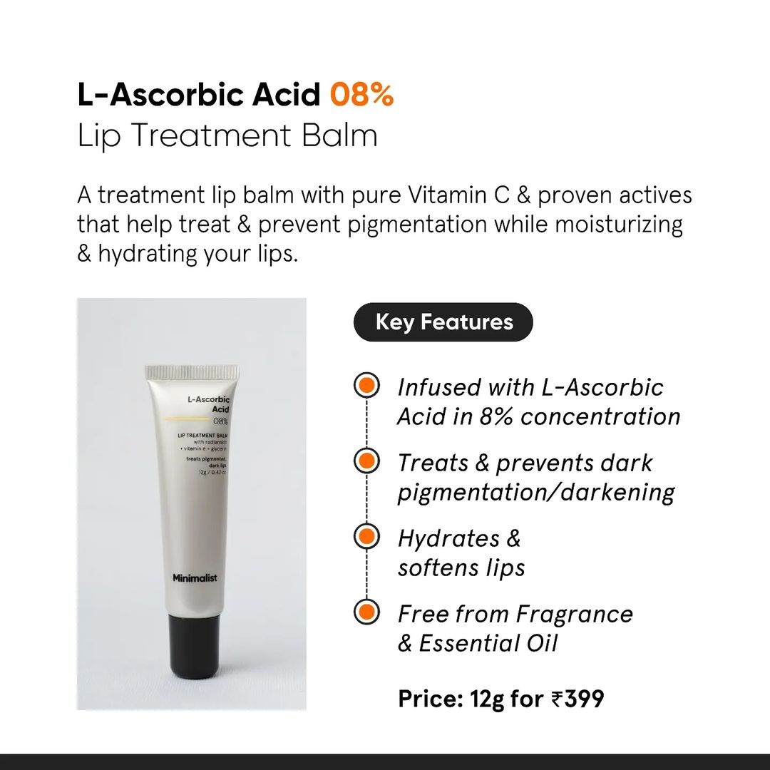 Minimalist L-Ascorbic Acid 08% Lip Treatment Balm 12g