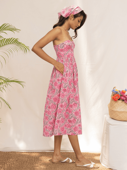 Sienna Floral Corset Midi Dress