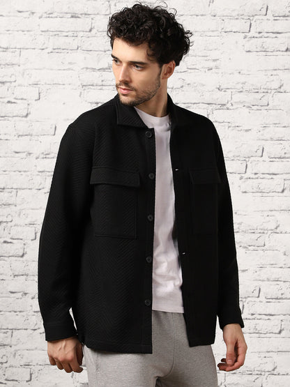 Relaxed Fit Textured Overshirt