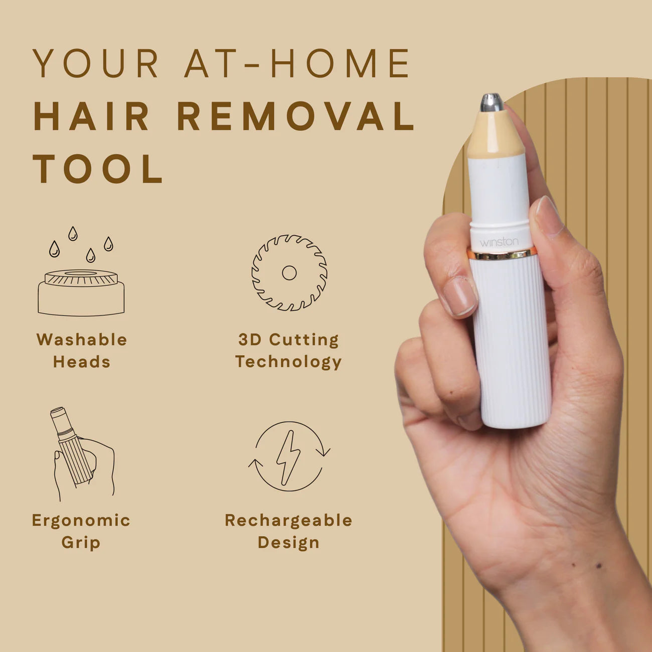 2 In 1 Face & Eyebrow Trimmer | Rechargeable, Painless Brow & Face Trimming | Winston at Broadway
