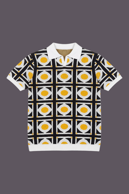 Astor grid knit polo