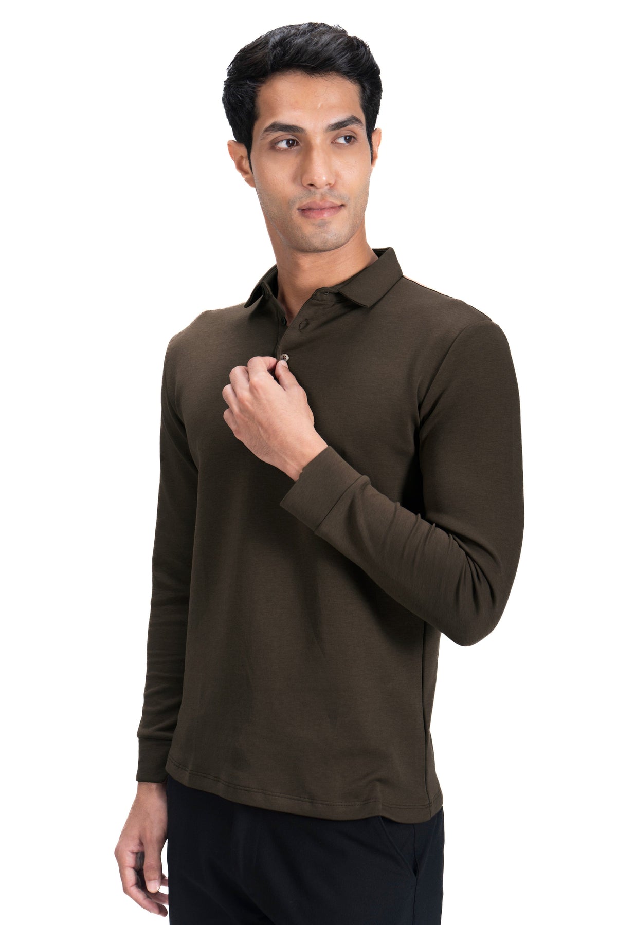 Legacy Polo Sweater - Chocolate Brown