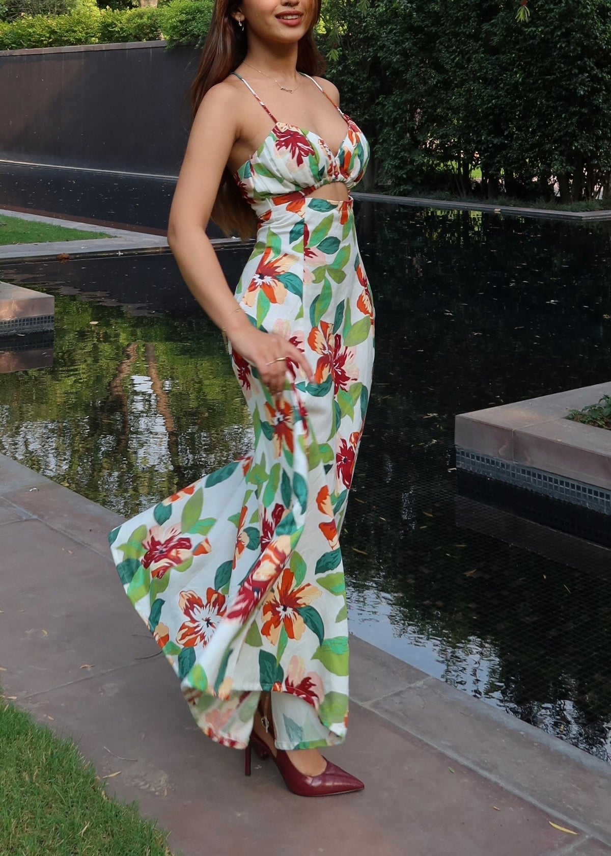 Florid midi dress