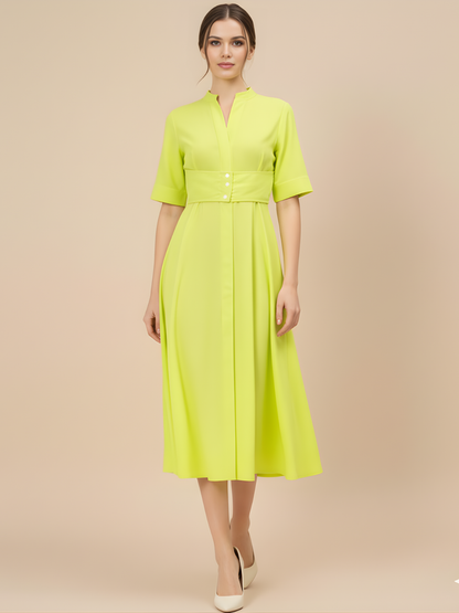 Panelled Corset Midi Dress