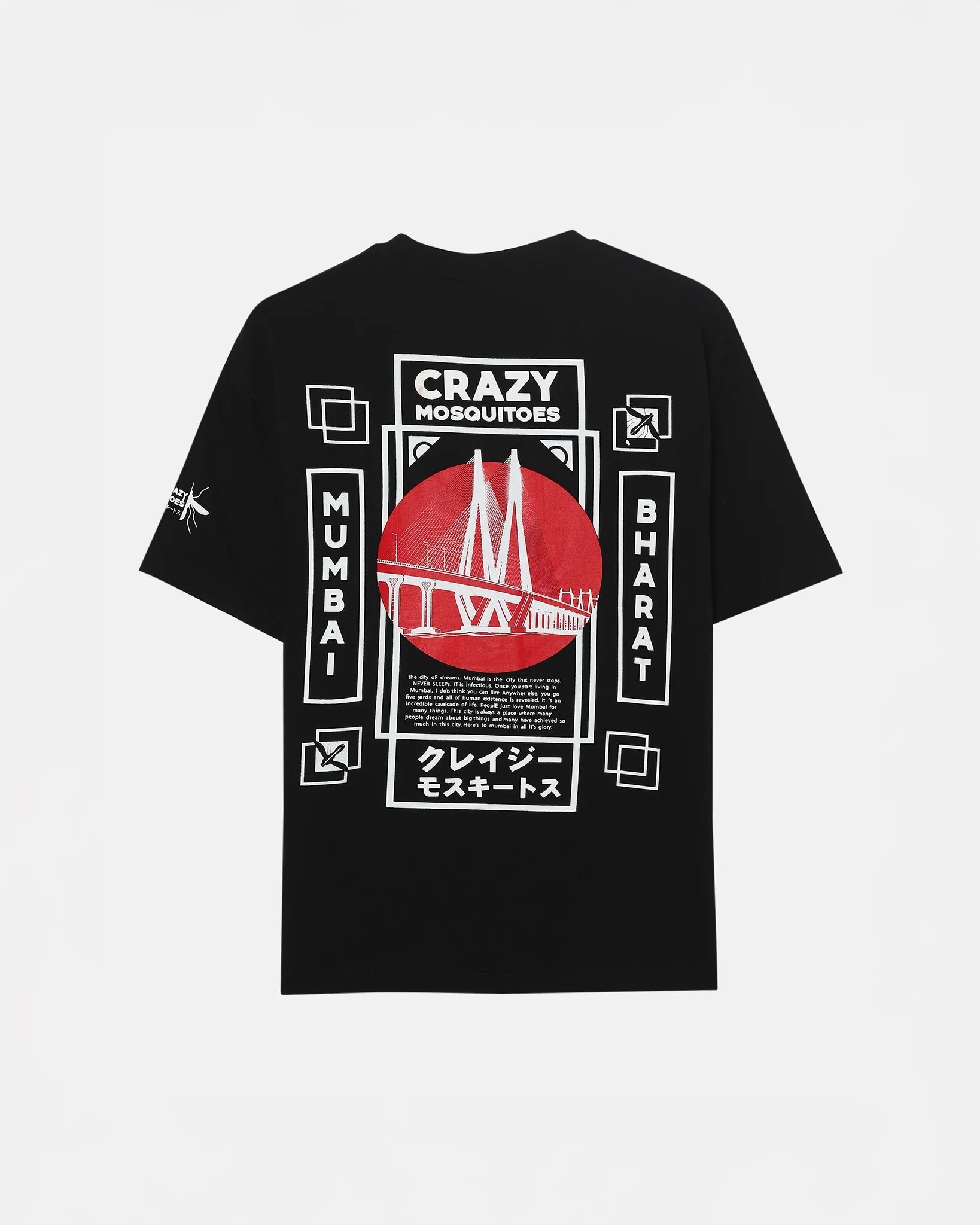 Mumbai Tee Black | Crazy Mosquitoes at Broadway