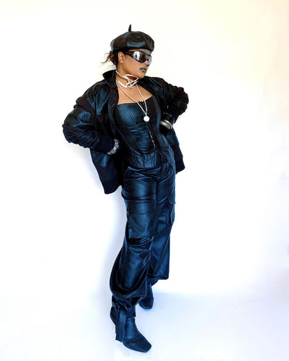 Faux Leather Corset Top