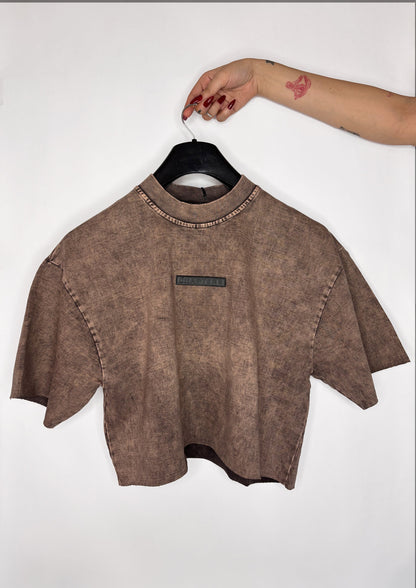 Lilac acid wash crop top