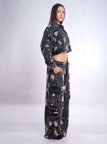 Black Hypo Denim Cropped Jacket