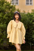 Yellow Checked Flared Mini Dress | The Clothing Factory at Broadway
