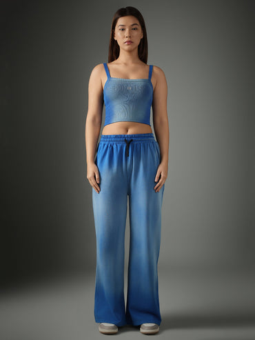 Spray Wash Baggy Joggers – Blue