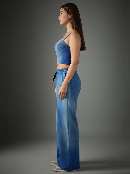 Spray Wash Baggy Joggers – Blue