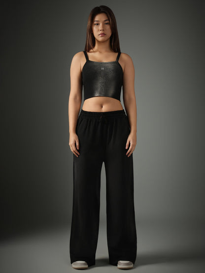 Spray Wash Baggy Joggers – Black