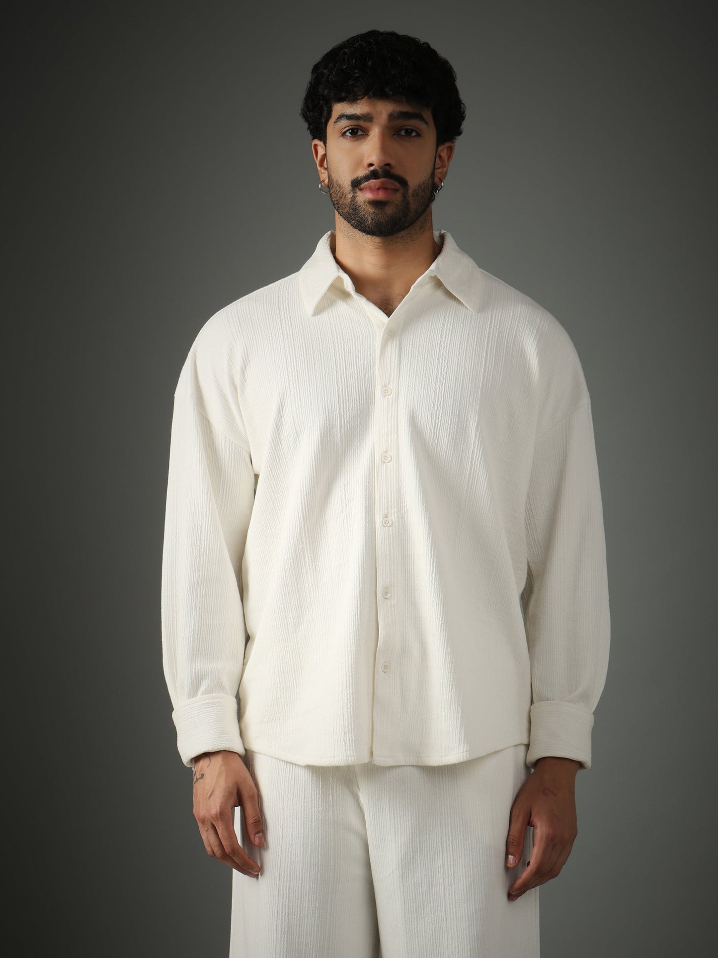 Crossknit White Shirt