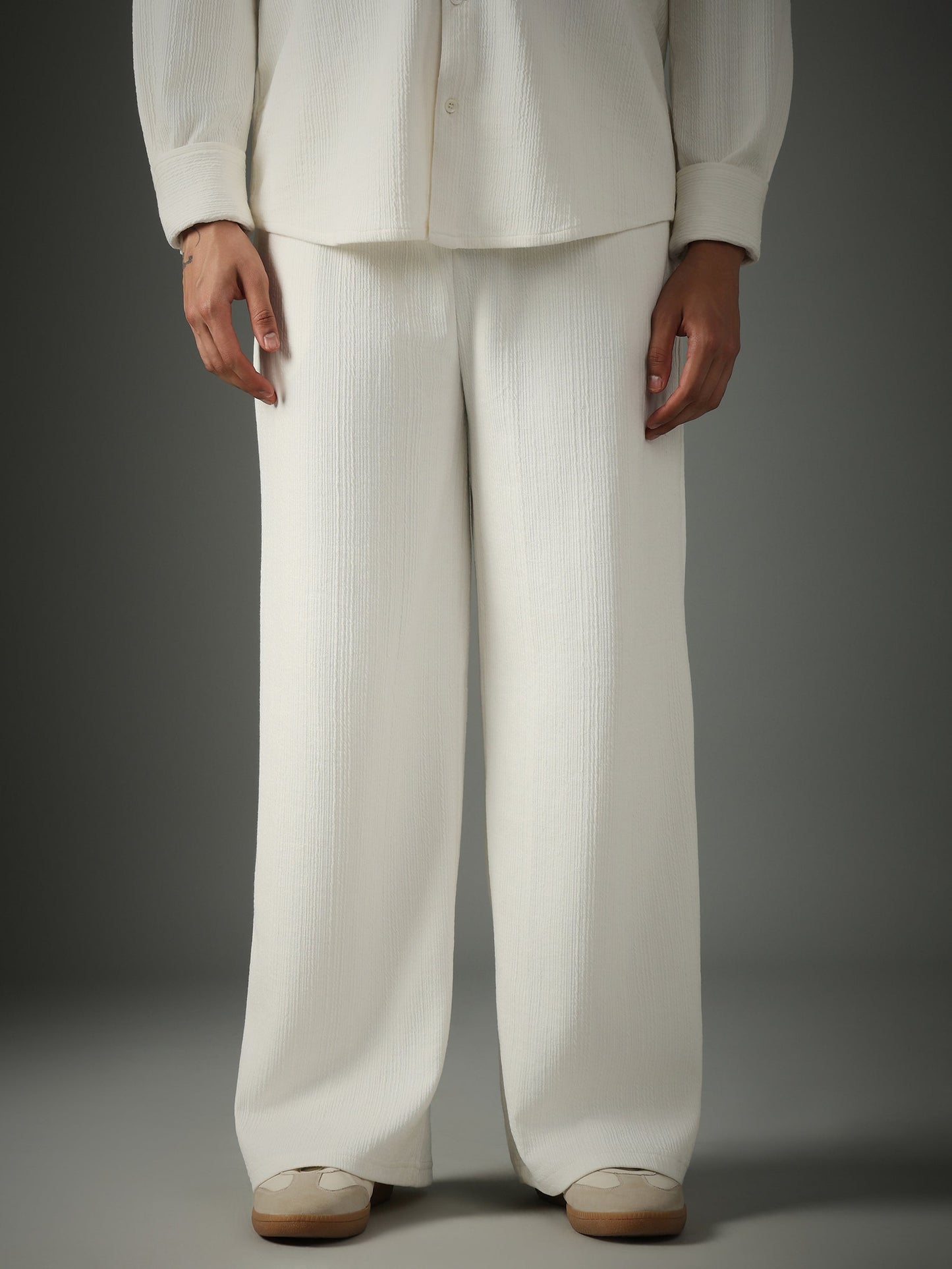 Crossknit White Pants