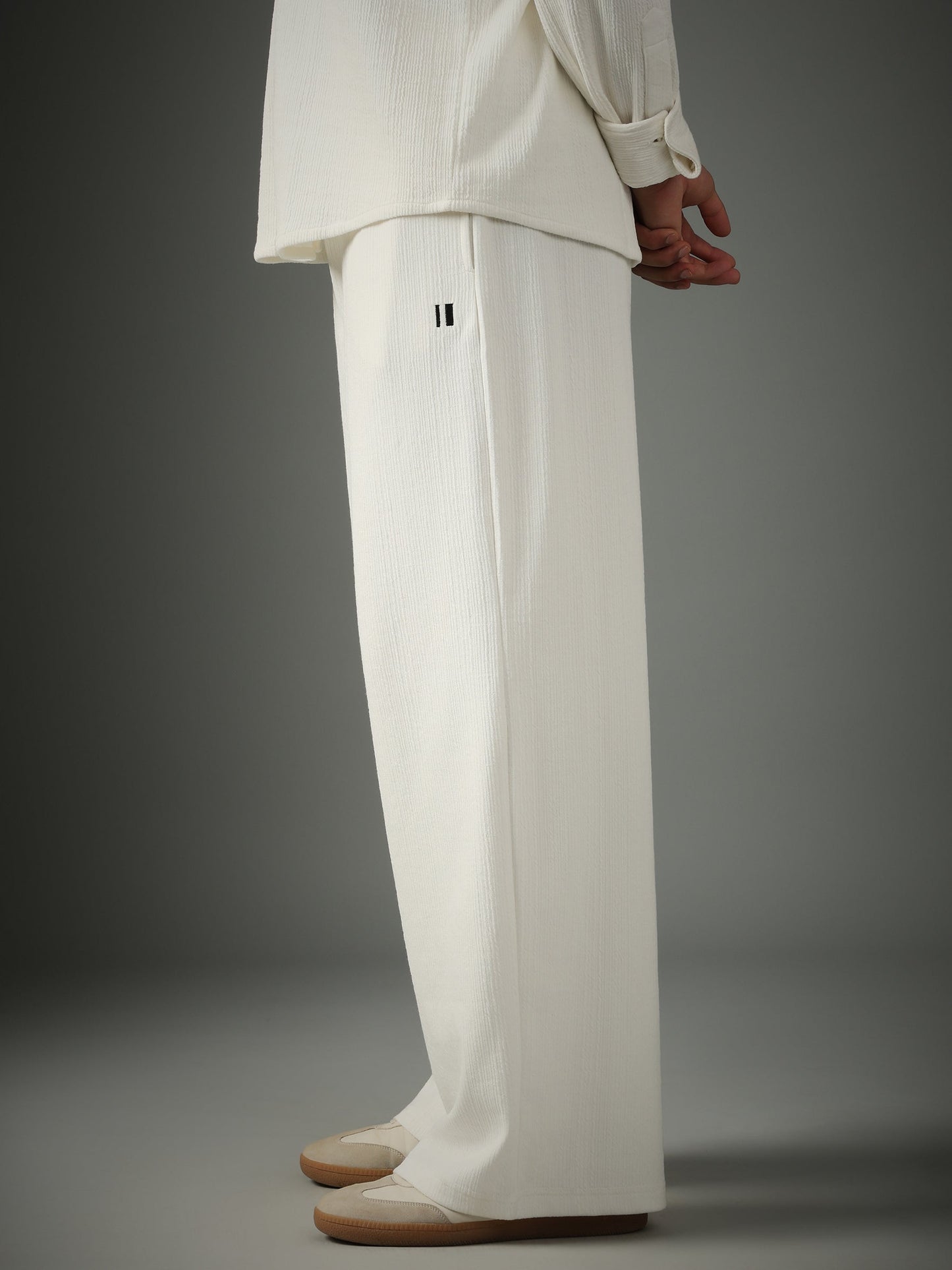 Crossknit White Pants