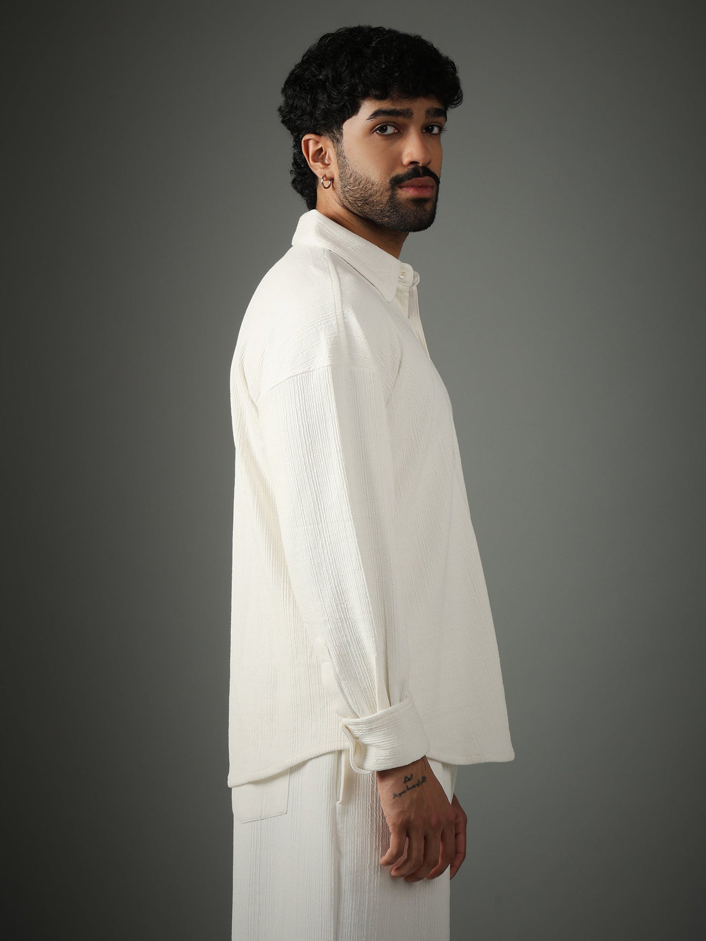 Crossknit White Shirt