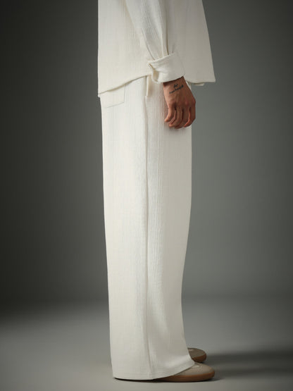 Crossknit White Pants