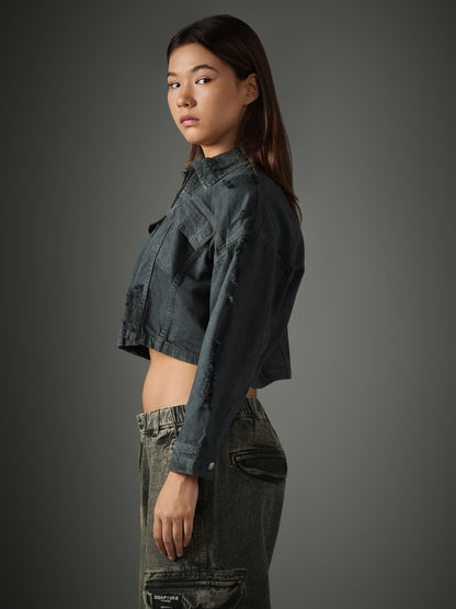 Olive Cropped Jacket