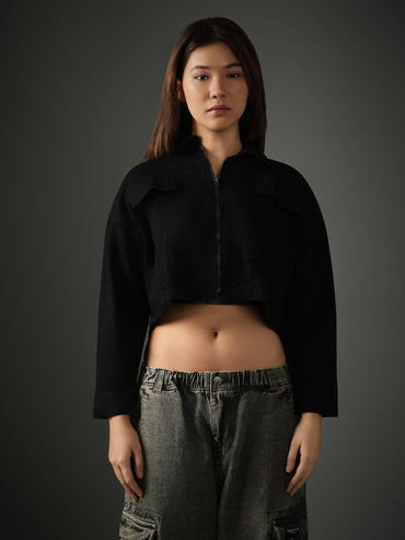 Black Cropped Jacket