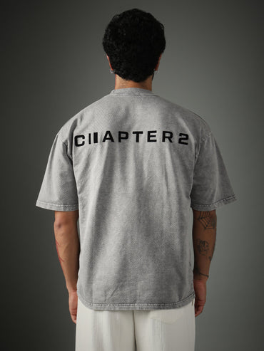 Flock Washed Light Grey Tshirt