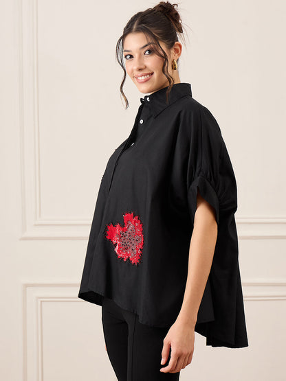 Antifit Embellished Pure Cotton Shirt
