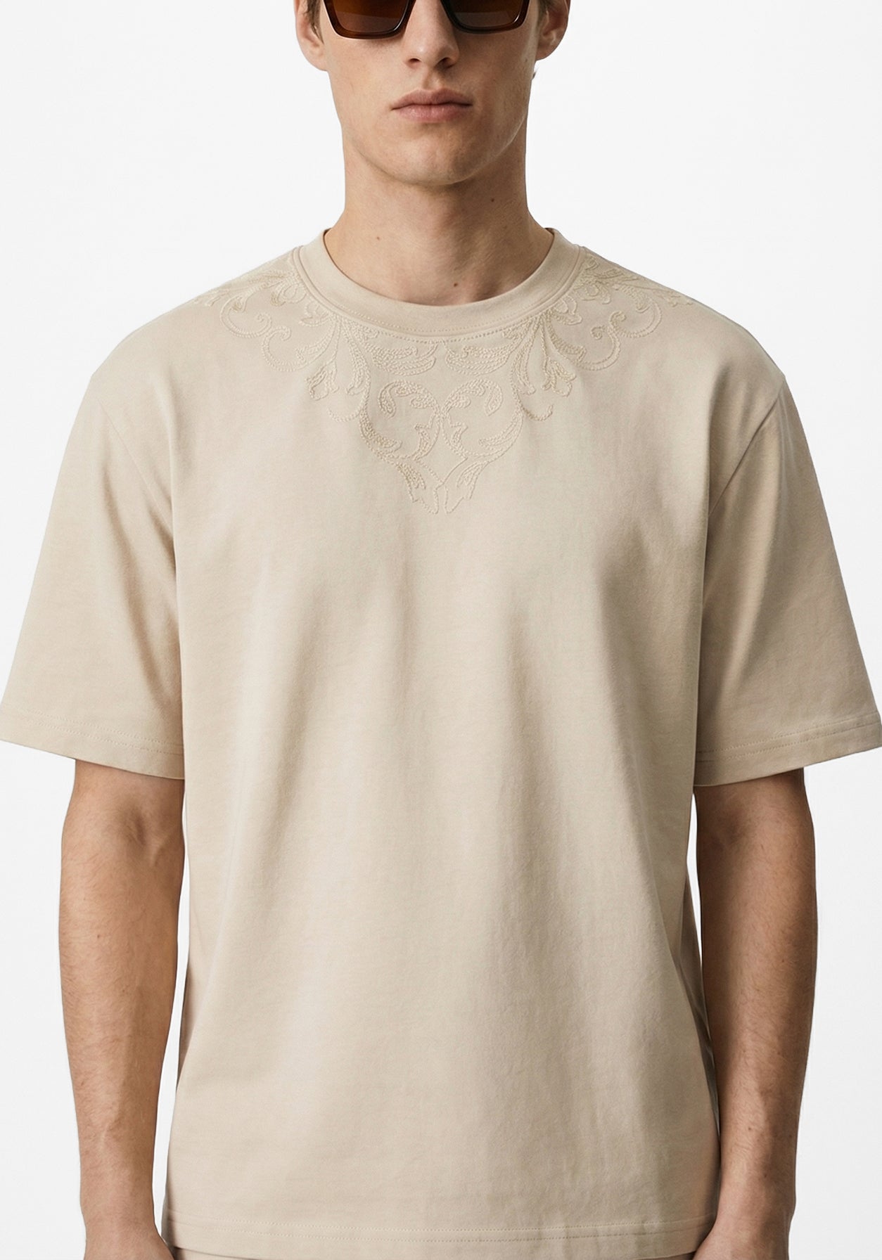 The Coast Embroidered Tee Beige