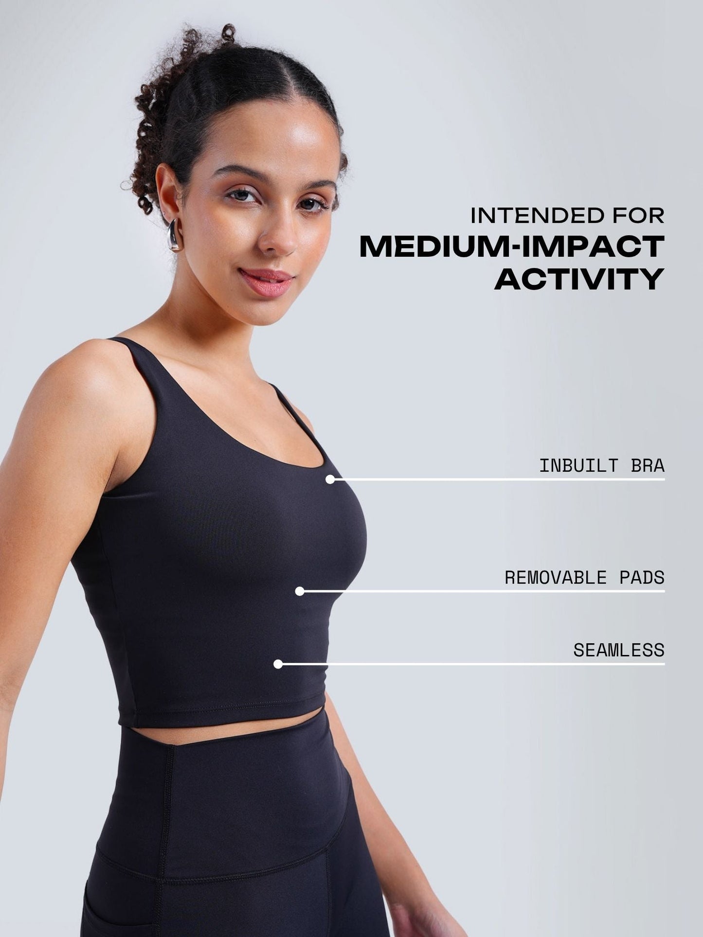 Black Aerial Crop tank