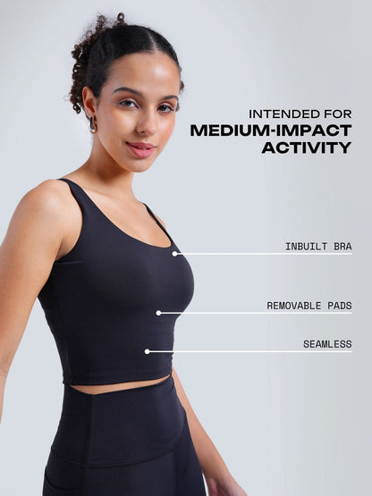 Black Aerial Crop tank