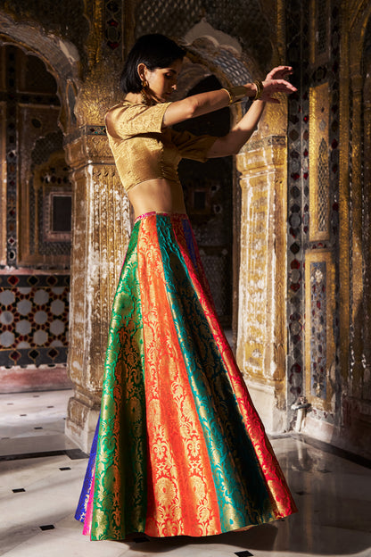 BENARES TISSUE CROPPED ZIP SHIRT