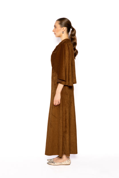 Contemponari-Lotus Dress-Brown