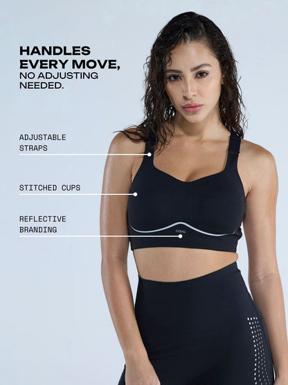 Black Studio Compression Sports Bra