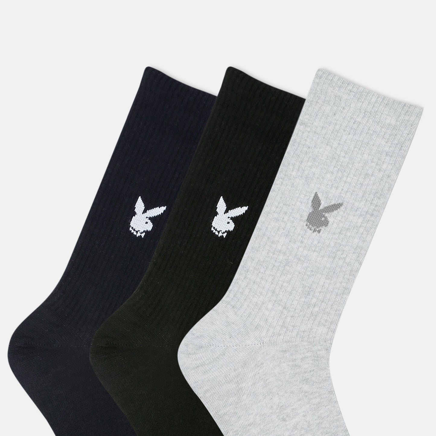 Mens Playboy Solid Crew Socks