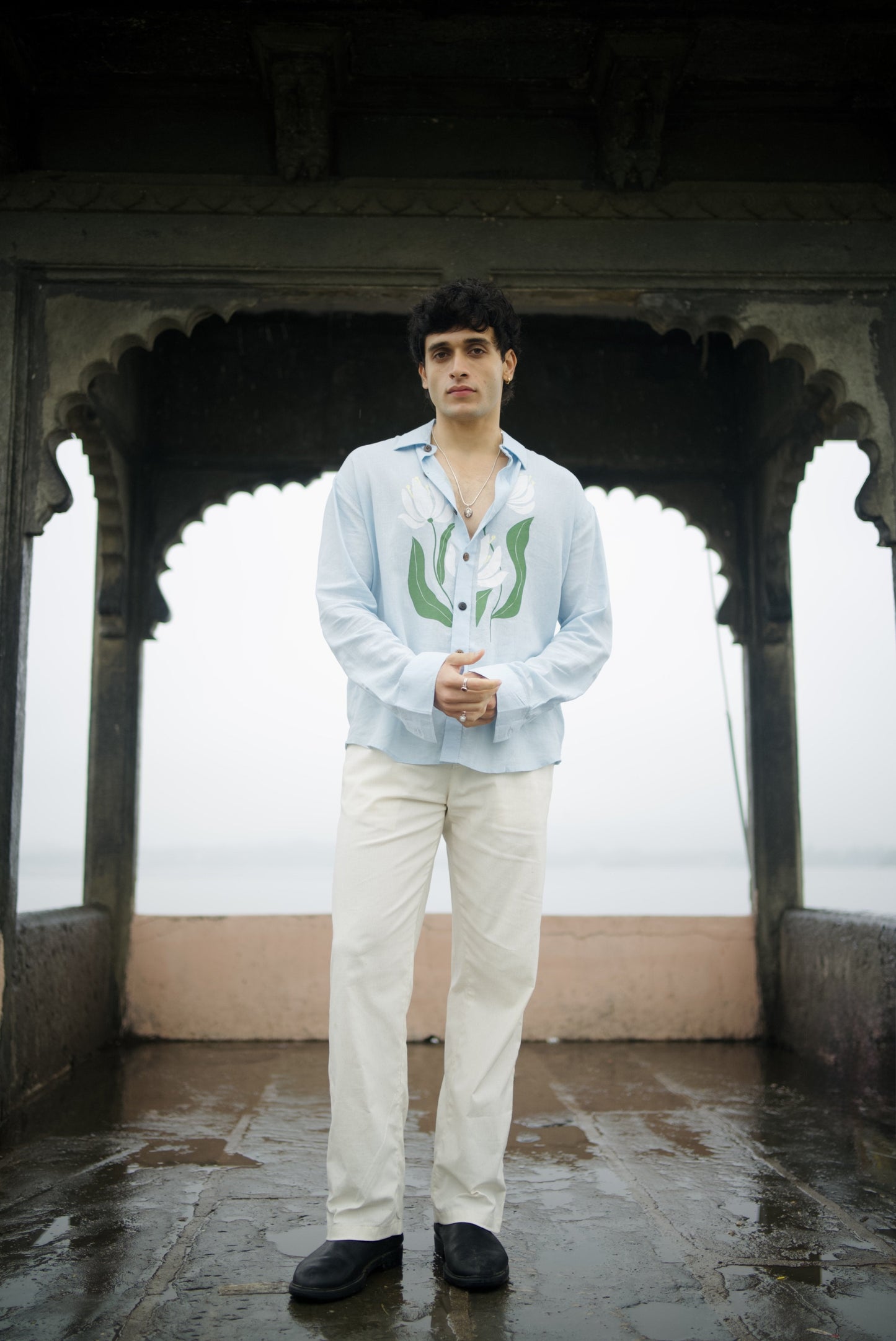 White Lotus Full Sleeve Linen Shirt