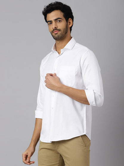 Cutaway Collar Pure Cotton White Shirt - Bay Area
