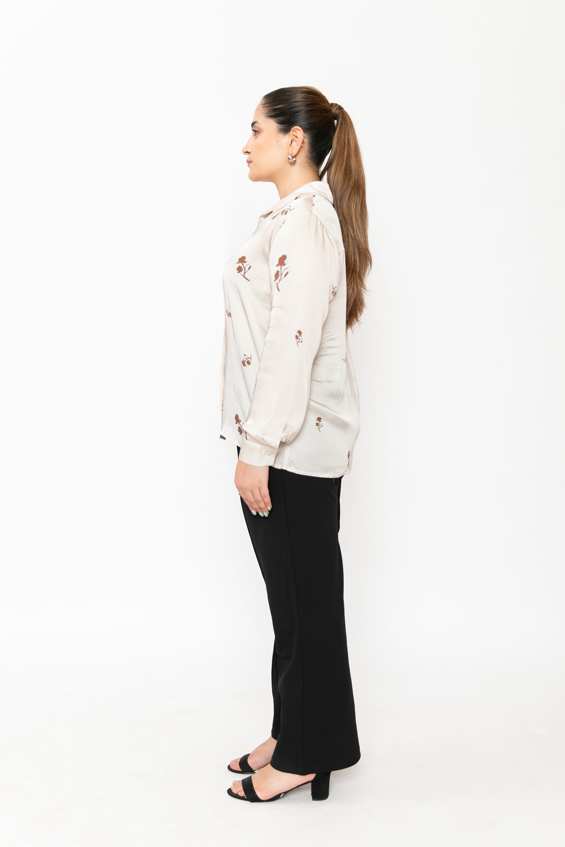 Contemponari-Wilted Petals Shirt-White | Contemponari at Broadway