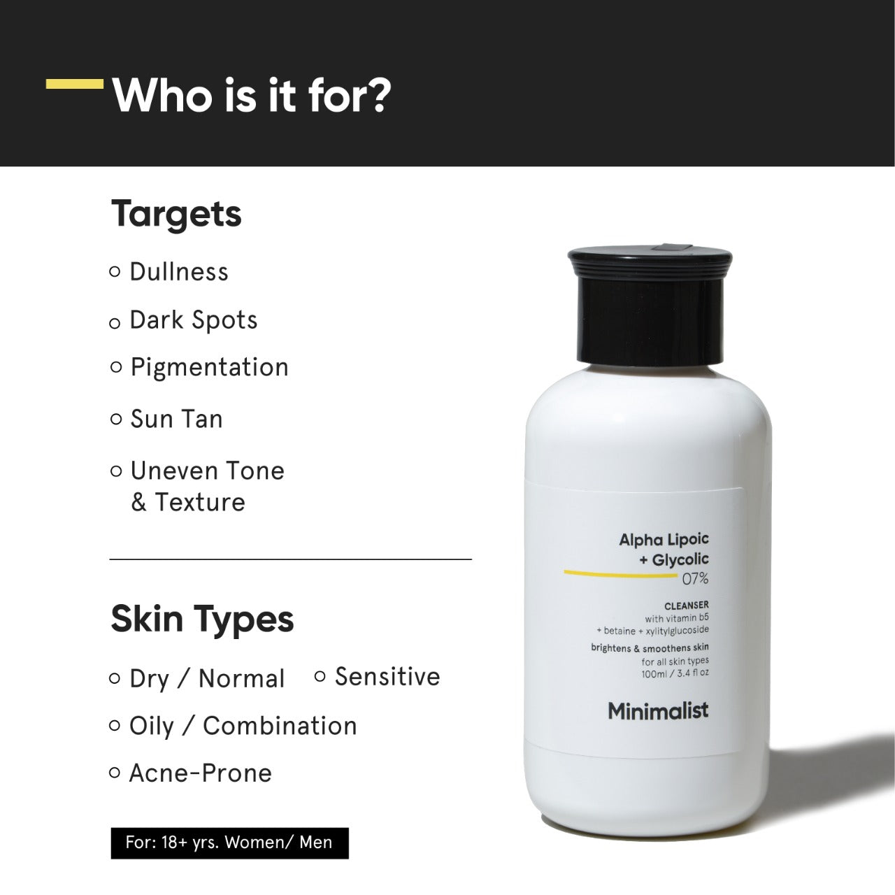 Minimalist Alpha Lipoic + Glycolic 07% Cleanser 100ml