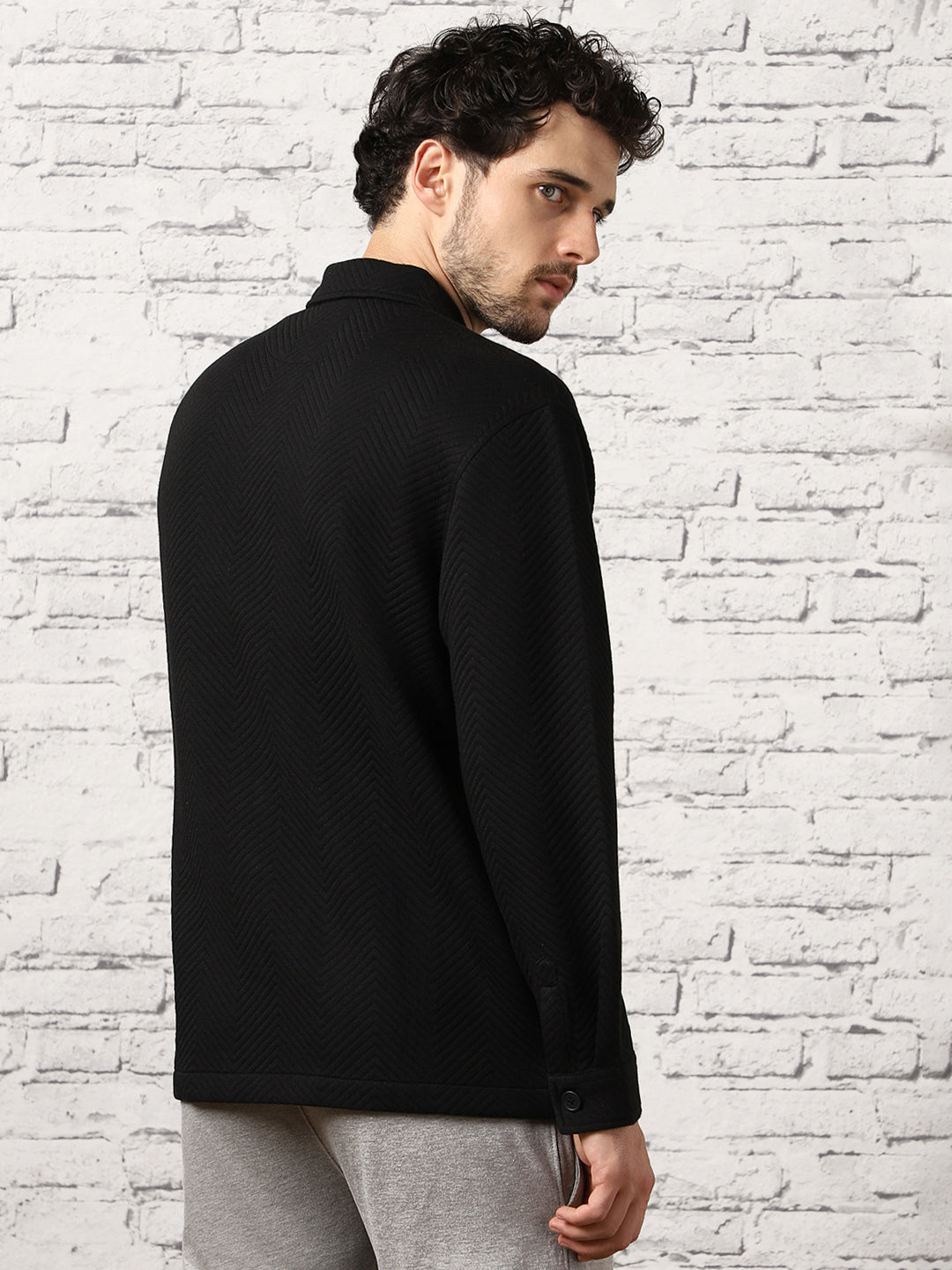 Relaxed Fit Textured Overshirt
