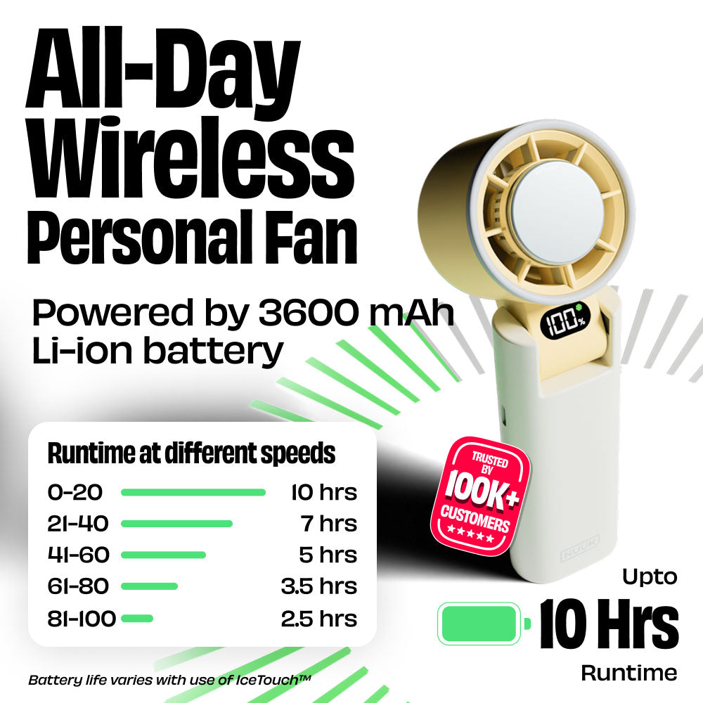Nuuk BFF Rechargeable Personal Fan with IceTouch - Matcha Green