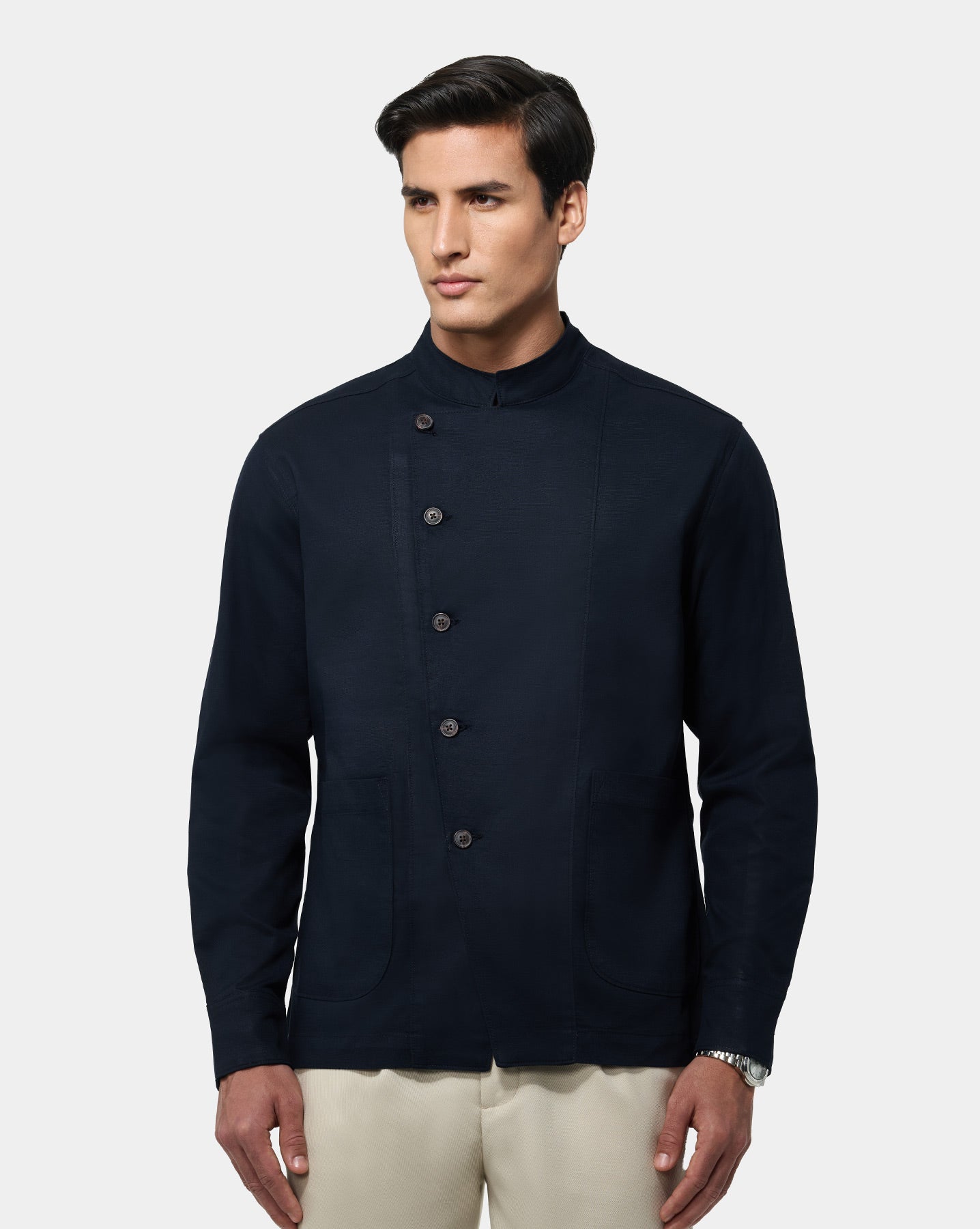 The Double Breasted Shacket Navy